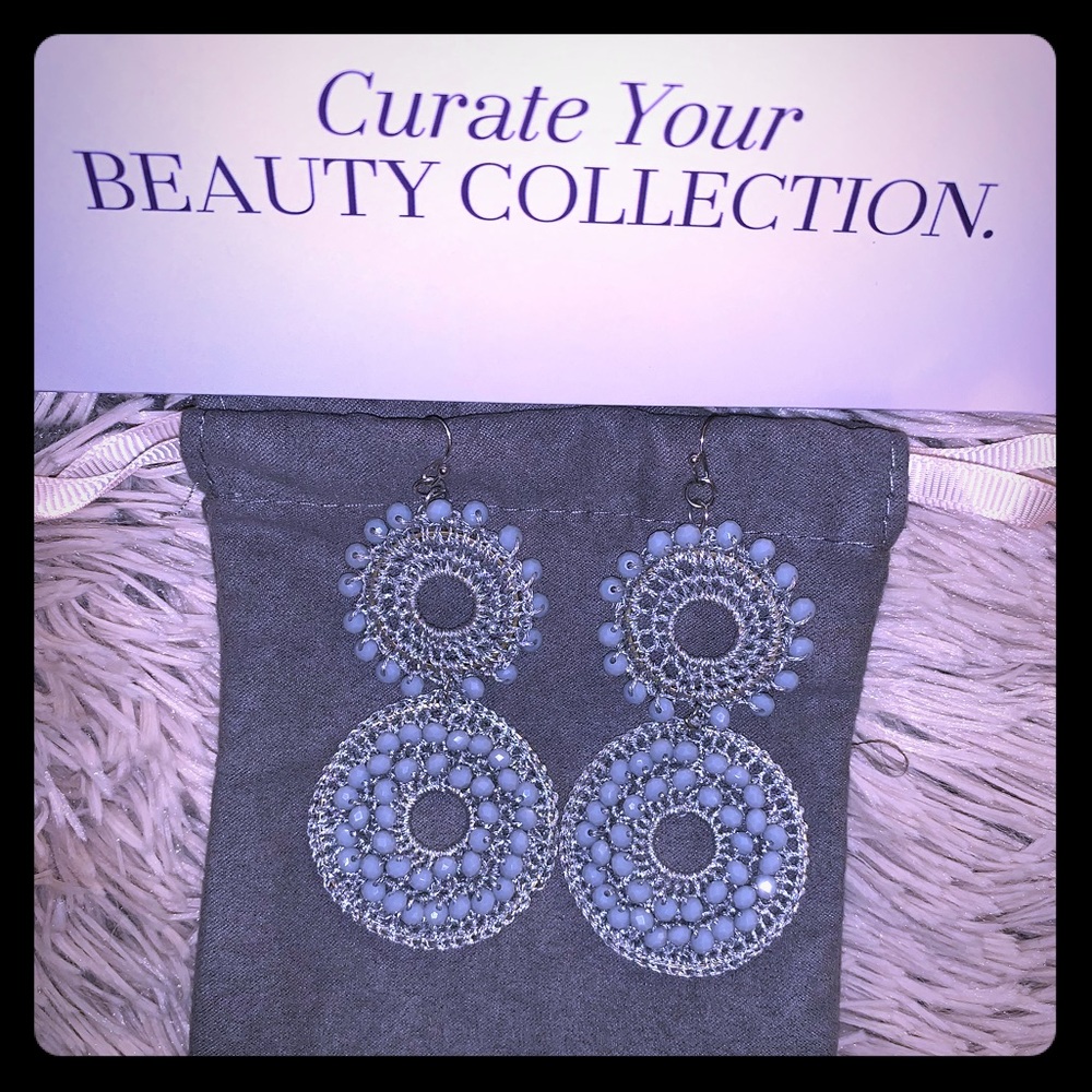 Grey beaded detailing earrings